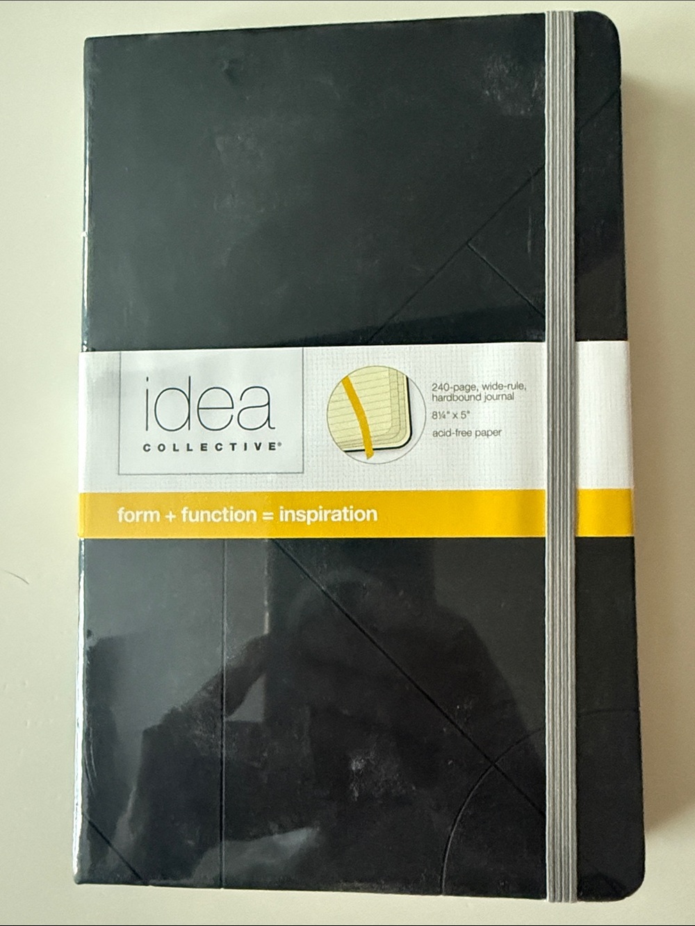 Black Hardcover Journal with Gray Elastic Band